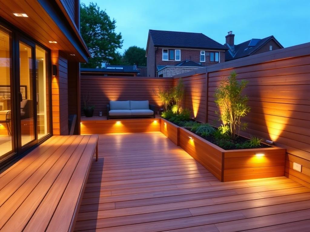 Modern Decking with Lighting